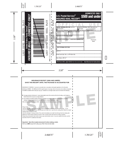 PS Form 3813  Printable Pdf