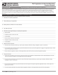 PS Form 4615 Pact Application for Business/Regulatory Purpose Exceptio