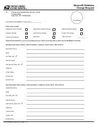 Document preview: PS Form 6015 Nonprofit Database Change Request