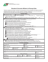 Form DR5002 Standard Colorado Affidavit of Exempt Sale - Colorado, Page 3
