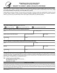 Form HHS-724 Request to Correct, Amend, or Delete a Record(S)