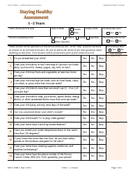 Document preview: Form DHCS7098C Staying Healthy Assessment: 1-2 Year - California