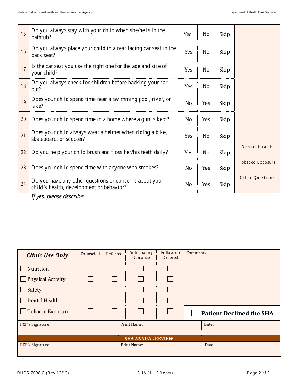 Form Dhcs7098c Fill Out Sign Online And Download Printable Pdf California Templateroller 7188