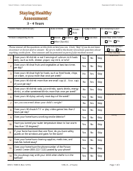 Document preview: Form DHCS7098D Staying Healthy Assessment: 3-4 Years - California