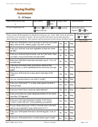 Document preview: Form DHCS7098E Staying Healthy Assessment: 5-8 Years - California