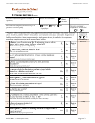 Document preview: Form DHCS7098 I Evaluacion De Salud: Personas Mayores - California (English/Spanish)