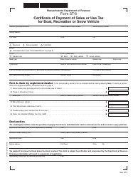Document preview: Form ST-6 Certificate of Payment of Sales or Use Tax for Boat, Recreation or Snow Vehicle - Massachusetts