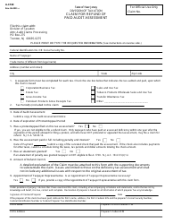Document preview: Form A-1730 Claim for Refund of Paid Audit Assessment - New Jersey