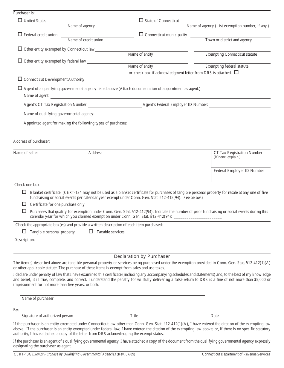 Form CERT-134 - Fill Out, Sign Online and Download Printable PDF ...