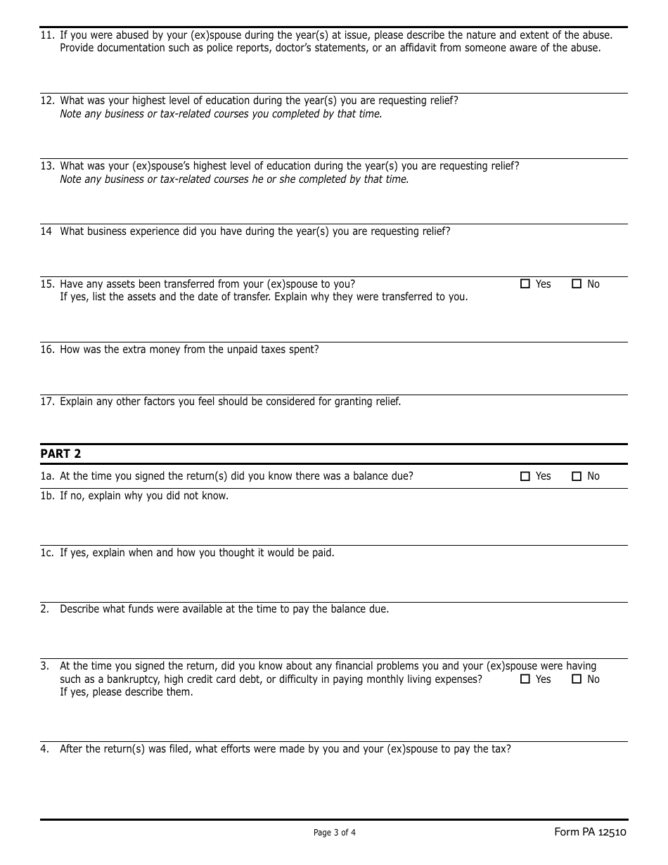 Form PA8857 Request for Relief From Joint Liability - Pennsylvania, Page 8