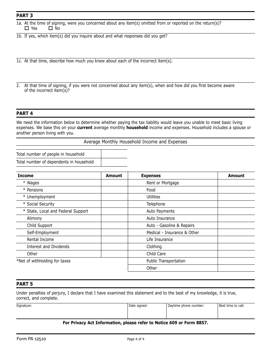 Form PA8857 Request for Relief From Joint Liability - Pennsylvania, Page 9