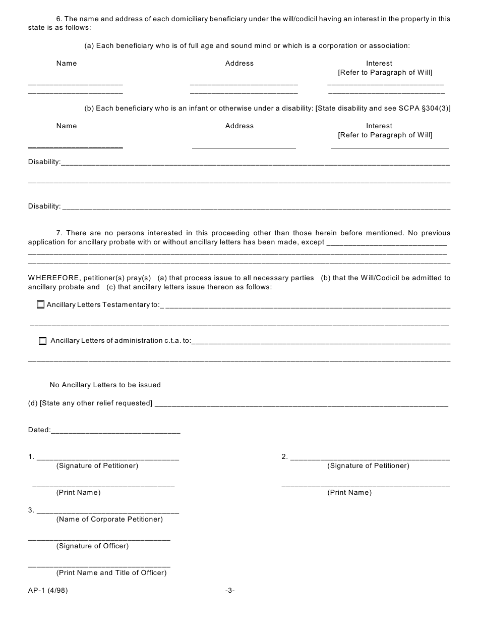 Form AP-1 - Fill Out, Sign Online and Download Fillable PDF, New York ...