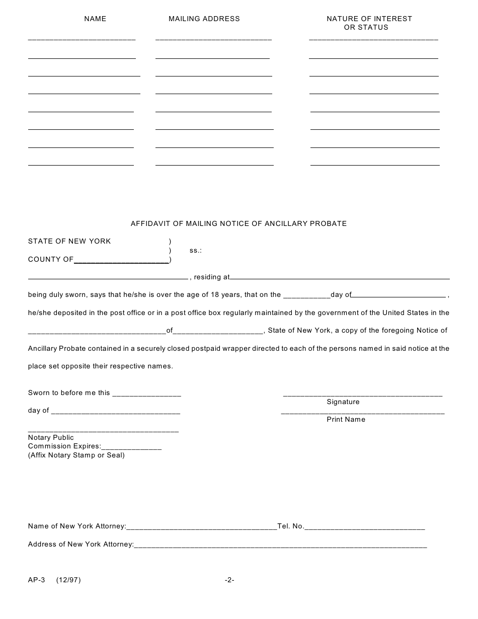 Form AP-1 Petition for Ancillary Probate - Scpa Article 16 - New York, Page 8
