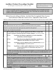 Form ANCP-CHK Ancillary Probate Proceeding Checklist - New York