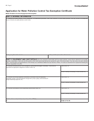 Form 891 Application for Water Pollution Control Tax Exemption Certificate - Michigan, Page 2