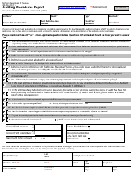 Form 496 &quot;Auditing Procedures Report&quot; - Michigan