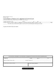 Document preview: Form 3967 Cancellation of Notice of Judgment of Foreclosure - Michigan
