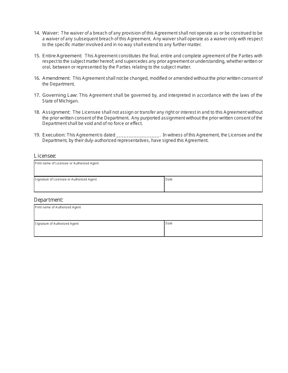 Form 3999 Trading Partner Agreement - Michigan, Page 3