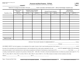 Form 608 (L-4024) &quot;Report of Equalization&quot; - Michigan
