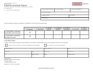 Document preview: Form 4004 (500-EXP) Exporter Quarterly Report - Michigan