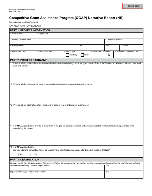 Form 4971  Printable Pdf