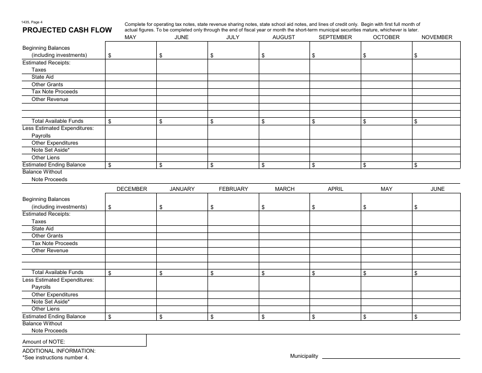 Form 1435 Application for State Treasurers Approval to Issue Short-Term Municipal Securities - Michigan, Page 4