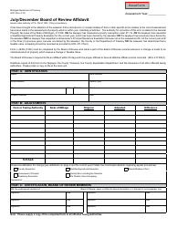 Form 4031 July/December Board of Review Affidavit - Michigan