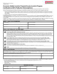 Document preview: Form 4978 Economic Vitality Incentive Program/County Incentive Program Certification of 2011 Public Act 152 Compliance - Michigan