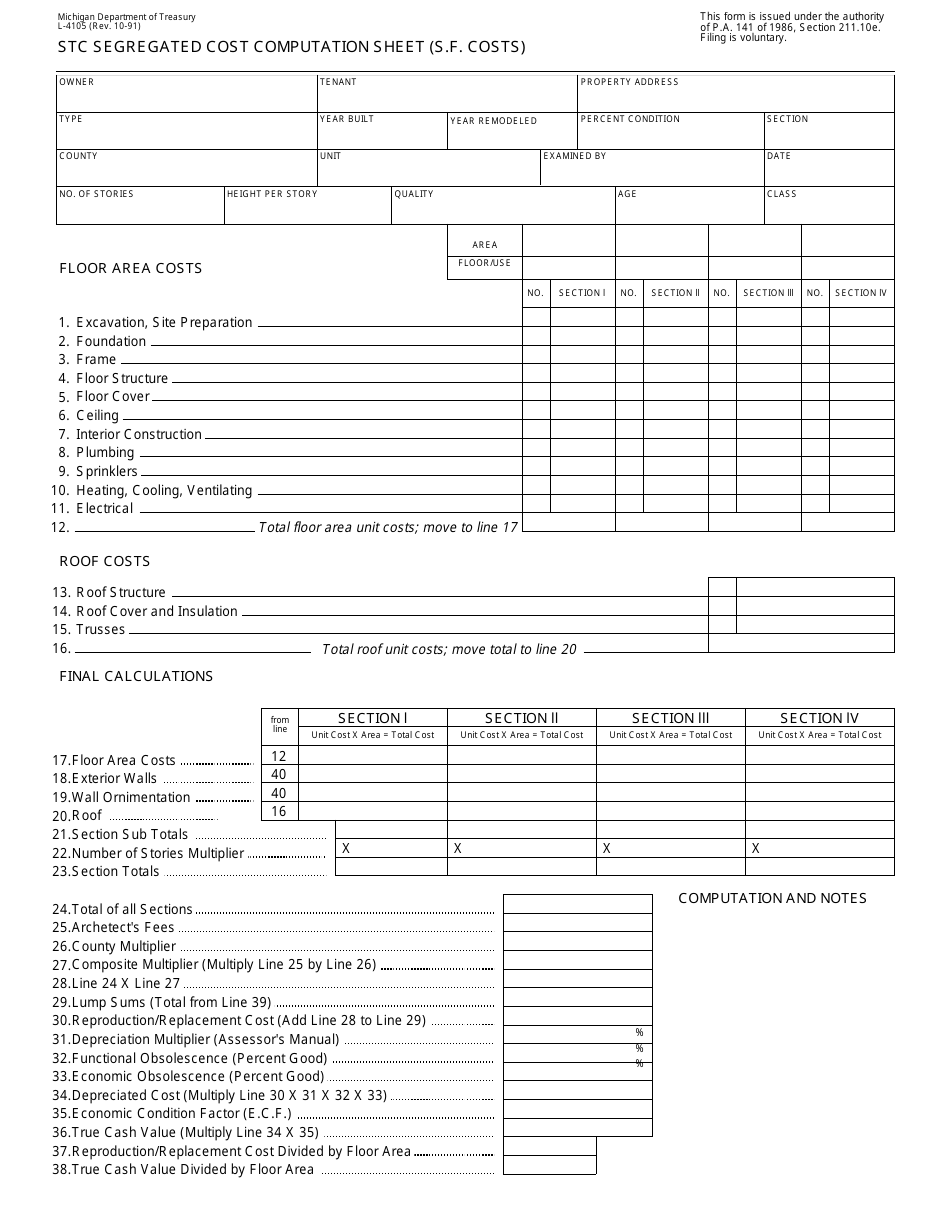 Form L-4105 - Fill Out, Sign Online and Download Printable PDF ...