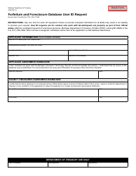 Document preview: Form 4796 Forfeiture and Foreclosure Database User Id Request - Michigan