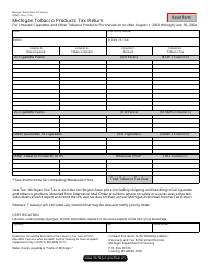 Document preview: Form 4096A Michigan Tobacco Products Tax Return - Michigan