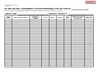 Document preview: Form 5018 Oil and Gas Well Assessment Location Worksheet - Michigan