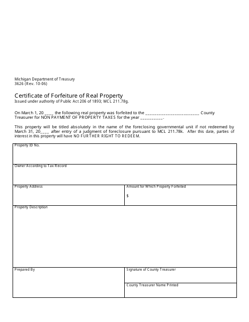 Form 3626  Printable Pdf