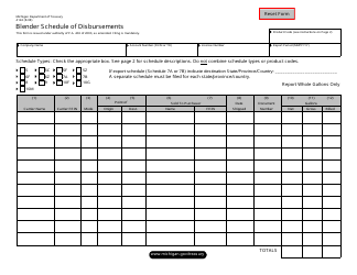 Document preview: Form 4124 Blender Schedule of Disbursements - Michigan