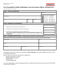 Document preview: Form 4147 Fee Transmittal for Local Corrections Officer Training Fund - Michigan
