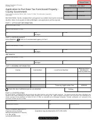 Document preview: Form 4175 Application to Purchase Tax Foreclosed Property - County Government - Michigan