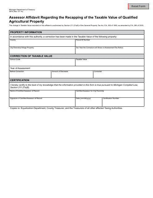 Form 3675  Printable Pdf