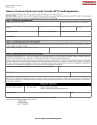 Form 4239 Tobacco Products Electronic Funds Transfer (Eft) Credit Application - Michigan