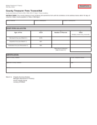 Document preview: Form 3725 County Treasurer Fees Transmittal - Michigan