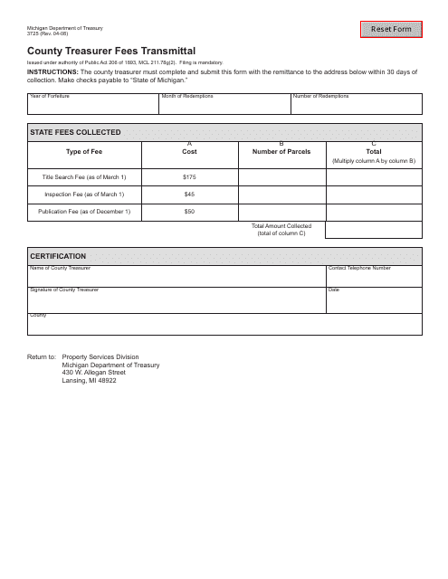 Form 3725  Printable Pdf