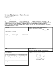 Document preview: Form 3731 Notice of Judgment of Foreclosure - Michigan