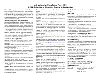 Form 4251 Schedule C-102 Schedule of Cigarette Credits (Adjustments) - Michigan, Page 2