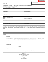 Document preview: Form 2777 Request to Update a Michigan Education Trust Contract - Michigan