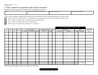 Document preview: Form 4252 Schedule C-108 Schedule of Cigarette Sales (Disbursements) - Michigan
