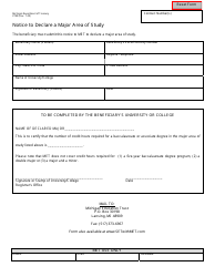 Document preview: Form 2780 Notice to Declare a Major Area of Study - Michigan