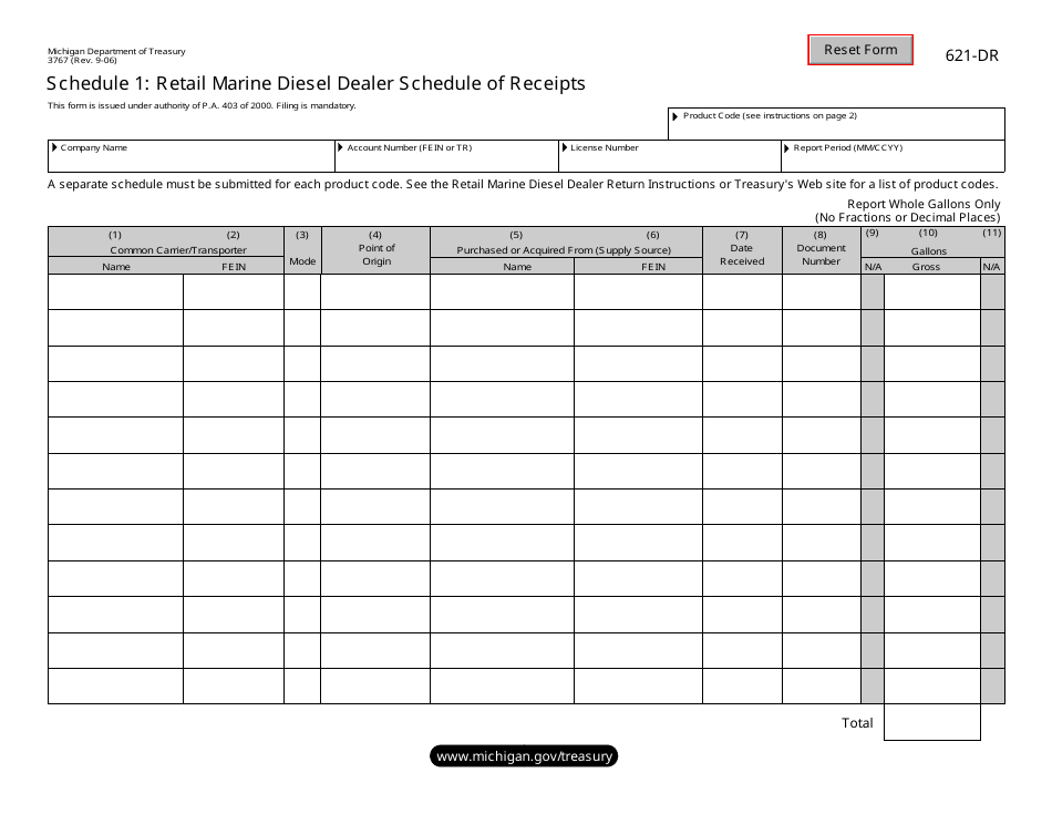 Form 3767 (621DR) Schedule 1 Fill Out, Sign Online and Download