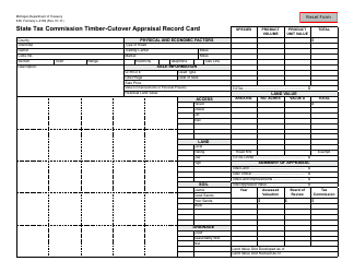 Form 638 &quot;State Tax Commission Timber-Cutover Appraisal Record Card&quot; - Michigan
