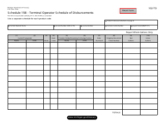 Document preview: Form 3781 (102-TD) Schedule 15B Terminal Operator Schedule of Disbursements - Michigan
