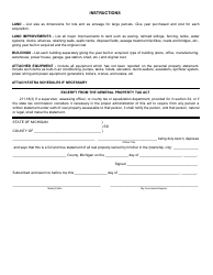 Form PTD2870 Real Property Statement (Formerly L-4111) - Michigan, Page 2