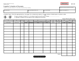 Document preview: Form 3783 (301-SR) Supplier Schedule of Receipts - Michigan